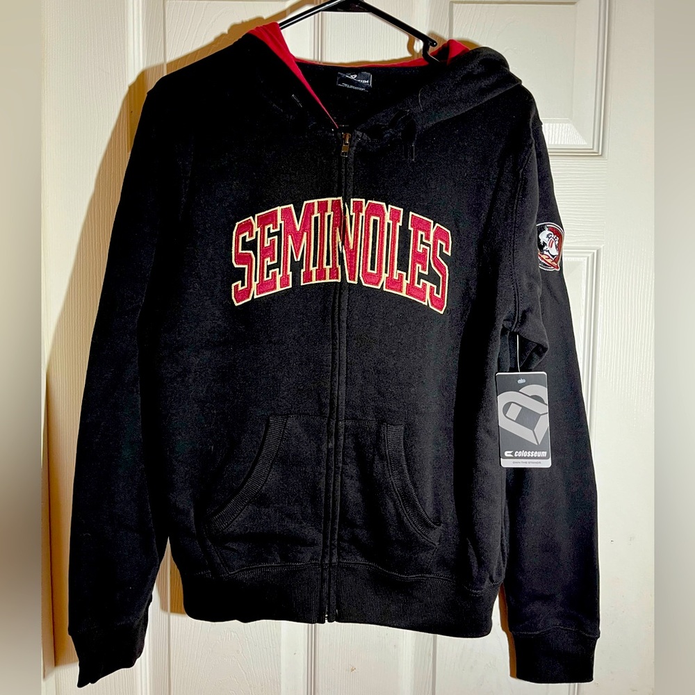 NEW!! FL SEMINOLES ZIPPER HOODIE W SIZE MEDIUM